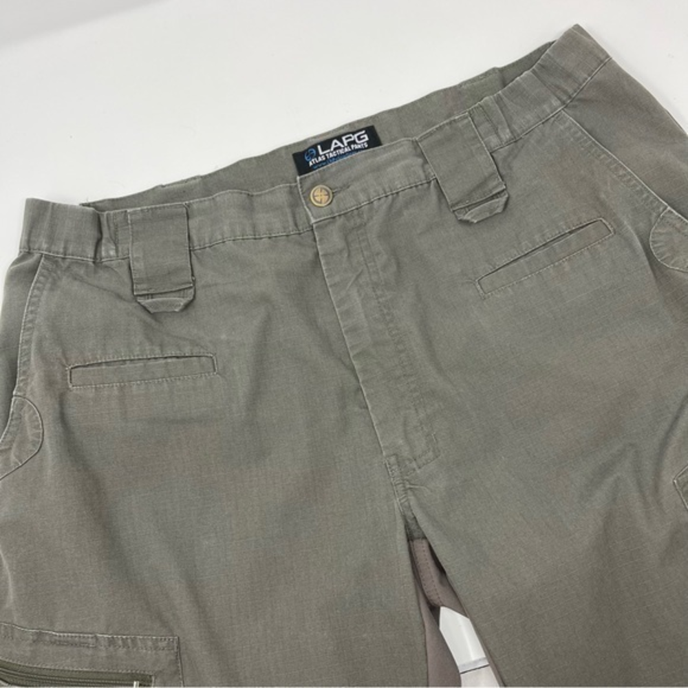 LAPG  Atlas Tactical Cargo Pant Range Two‎ Tone Green Stretch Knit Seat 38 X 30